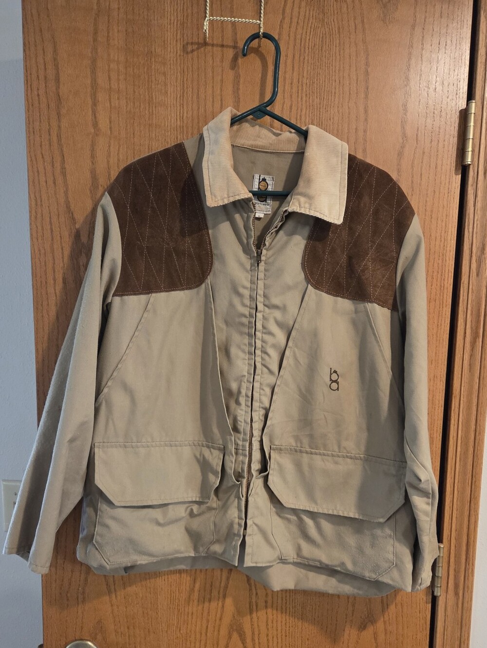 Vintage Bob Allen Hunting Jacket Men Large Corduroy Collar Hunting Shooting Tan
